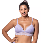 SUTIÃ SEM ARO COM BOJO EM RENDA - LILAS