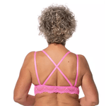 TOP EM RENDA SEM ARO COM BOJO MACIO E TIRAS NAS COSTAS - PANTERA