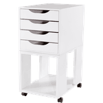 Gaveteiro De Mesa Easy Box 4 Gavetas Madeira com Base - Branco