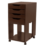 Gaveteiro De Mesa Easy Box 4 Gavetas Madeira com Base - Tabaco