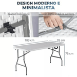 Mesa Dobrável Maleta - 183x76cm