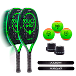 Kit 2 Raquete Beach Tennis Carbono + Bola + Grip + Protetor