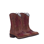 BOTA TEXANA JUVENIL FEMININA FÓSSIL PINHÃO BORDADO PINK LAISER