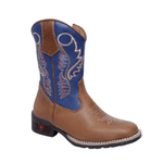 BOTA TEXANA JUVENIL CARAMELO COM AZUL 
