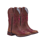 BOTA TEXANA FEMININA FÓSSIL CARAMELO BORDADO PINK LAISER 