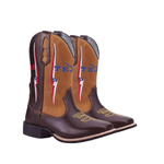 BOTA TEXANA MASCULINA FÓSSIL CAFÉ COM FÓSSIL CARAMELO