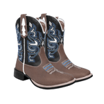 BOTA TEXANA MASCULINA FÓSSIL CAFÉ COM LÁTEGO PRETO