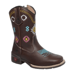 BOTA TEXANA FEMININA JUVENIL NAPA CAFÉ COM BORDADO