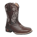 BOTA TEXANA JUVENIL FEMININA NAPA CAFÉ COM BORDADO BEGE