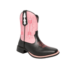 Bota Texana Feminina Látego Preto com Rosa - PROMOÇÃO