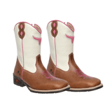 BOTA TEXANA FEMININA JUVENIL FÓSSIL CARAMELO COM OFF WHITE