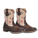 BOTA TEXANA JUVENIL FEMININA NAPA CAFÉ COM MARFIM