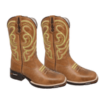 BOTA TEXANA MASCULINA FÓSSIL CARAMELO COM BORDADO