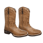 BOTA TEXANA MASCULINA FÓSSIL CARAMELO COM BORDADO