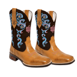 BOTA TEXANA FEMININA LÁTEGO WHISKY COM NOBUCK CAFÉ