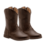 BOTA TEXANA INFANTIL FÓSSIL CAFÉ BICO REDONDO