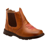 BOTINA COUNTRY INFANTIL FEMNINA LÁTEGO WHISKY SOLA QUADRADA