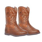 BOTA TEXANA INFANTIL FÓSSIL WHISKY BORDADA