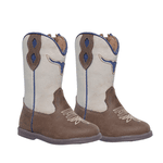 BOTA TEXANA MASCULINA INFANTIL BOI CAFÉ COM OFF WHITE