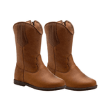 BOTA TEXANA JUVENIL FÓSSIL CARAMELO BICO REDONDO
