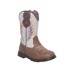 BOTA TEXANA MASCULINA INFANTIL CAFÉ COM OFF WHITE