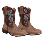 BOTA TEXANA FEMININA JUVENIL FÓSSIL CARAMELO NOBUCK TERRA