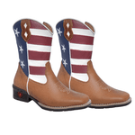 BOTA TEXANA MASCULINA JUVENIL FÓSSIL CARAMELO ESTILO AMERICANA