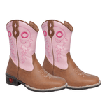 BOTA TEXANA FEMININA JUVENIL WHISKY COM ROSA