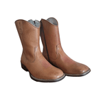 Bota Texana Feminina Látego Whisky Bordado Rosa - PROMOÇÃO
