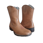Bota Texana Feminina Látego Whisky Bordado Rosa - PROMOÇÃO