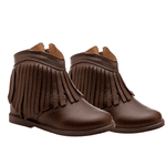 BOTINA FEMININA COUNTRY JUVENIL CARAMELO COM FRANJA