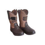 Bota Texana Juvenil em Couro Marrom - PROMOÇÃO