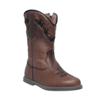 Bota Texana Juvenil em Couro Marrom - PROMOÇÃO
