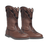 Bota Texana Juvenil em Couro Marrom - PROMOÇÃO