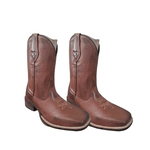 Bota Texana Masculina Látego Whisky Bordado Bege - PROMOÇÃO