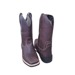 Bota Texana Unissex Latego Café Bico Quadrado - PROMOÇÃO