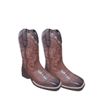 Bota Texana Masculina Bico Quadrado Marrom Bordada R$ 350,00 OS: Produtos não disponíveis em estoque 7 dias para embarque!