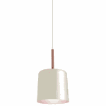 Pendente Bilboquê Médio Para 1 Lâmpada E27 20cm Branco (externo) Cobre (interno)