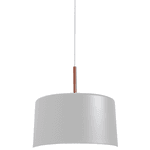 Pendente Bilboquê Grande Para 1 Lâmpada E27 35cm Branco (externo) Cobre (interno)
