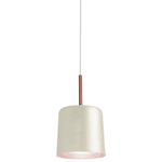 Pendente Bilboquê Médio Para 1 Lâmpada E27 20cm Branco (externo) Cobre (interno)
