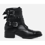 Bota Cano Baixo Com Fivela Elisa Preta