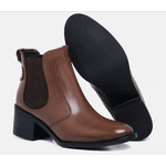 Bota Botina Cano Médio Isabela Marrom 