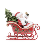 Papai Noel No Trenó Em Resina Com Pinheiro Cromus Natal