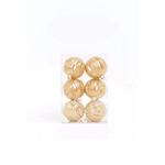 Jogo 6 Bolas Texturizadas Brilho Dourado 8cm Cromus Natal