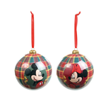 Jogo 2 Bolas Natal Disney Original Mickey Minnie Xadrez 12cm