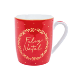 Caneca Feliz Natal Vermelha Guirlanda
