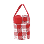 Bolsa C/ Pano De Copa Xadrez Flocos E Vermelho 40m X 70cm