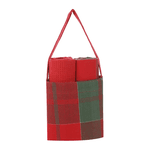 Bolsa C/ Pano De Copa Xadrez Verde E Vermelho 40m X 70cm