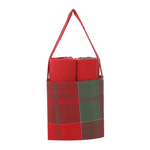 Bolsa C/ Pano De Copa Xadrez Verde E Vermelho 40m X 70cm