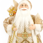 Papai Noel Decorativo Em Pé Com Saco De Presentes Dourado 45cm